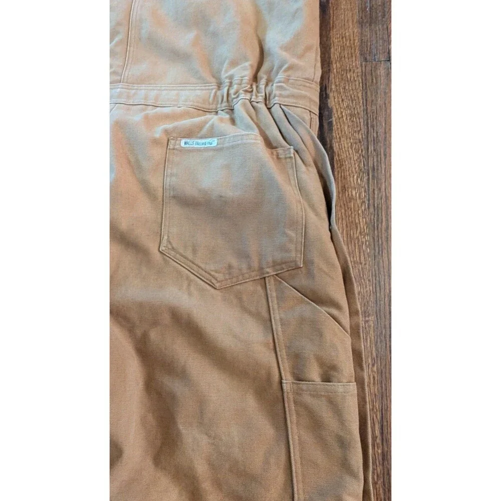 Vintage Walls Blizzard-Pruf Insulated Bib Overalls Men’s Large Workwear Brown
